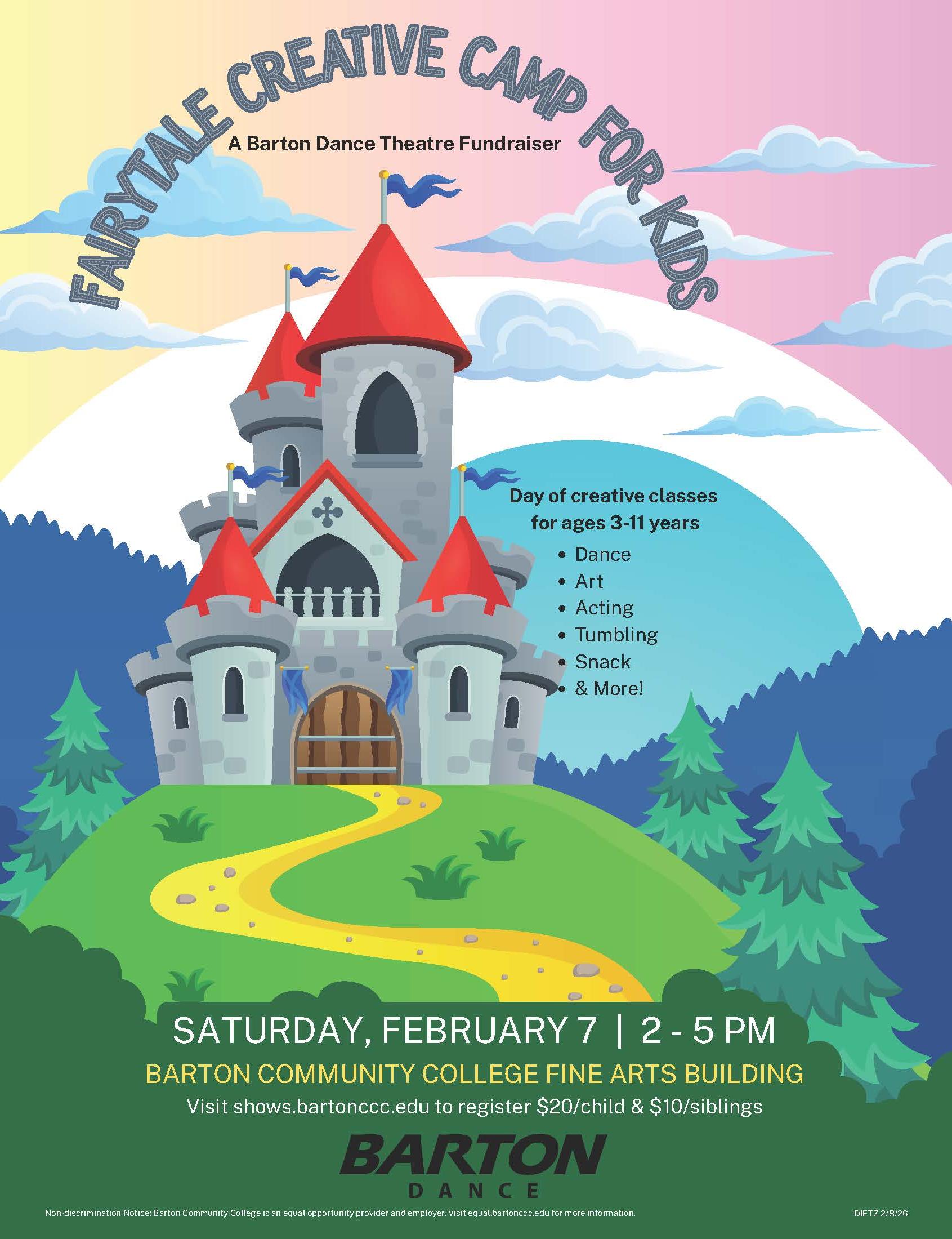 vibrant poster with a castle on it