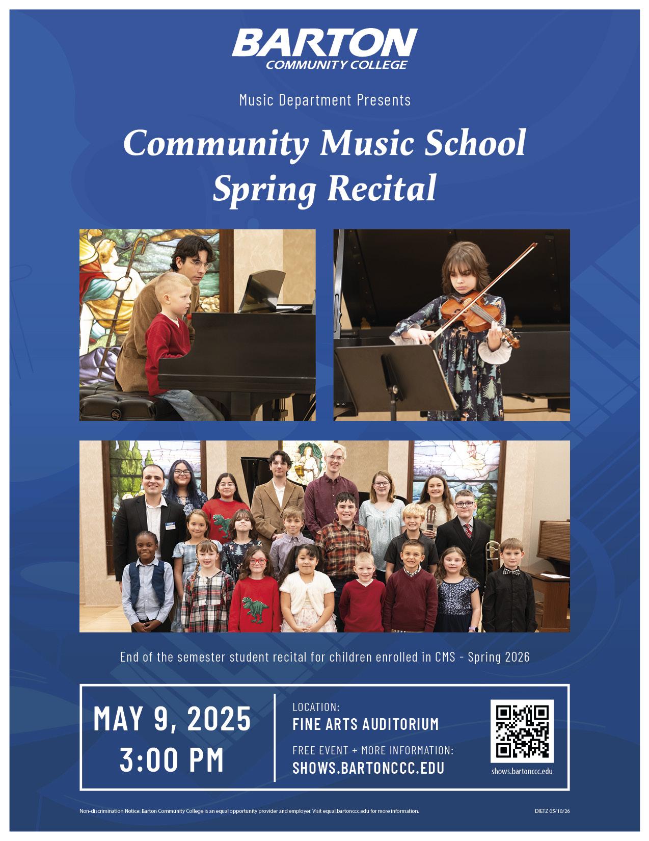 flier for a recital with young children performing