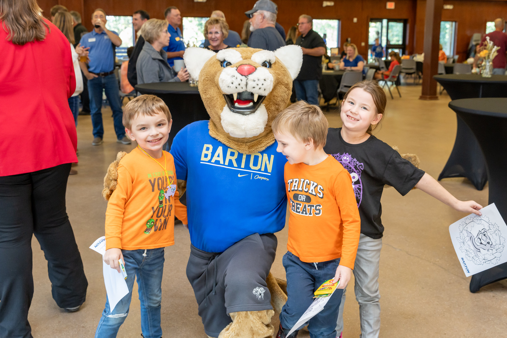 Bart the Cougar interacted with guests of all ages at last year's Chamber of Commerce After Hours hosted by Barton Community College. 