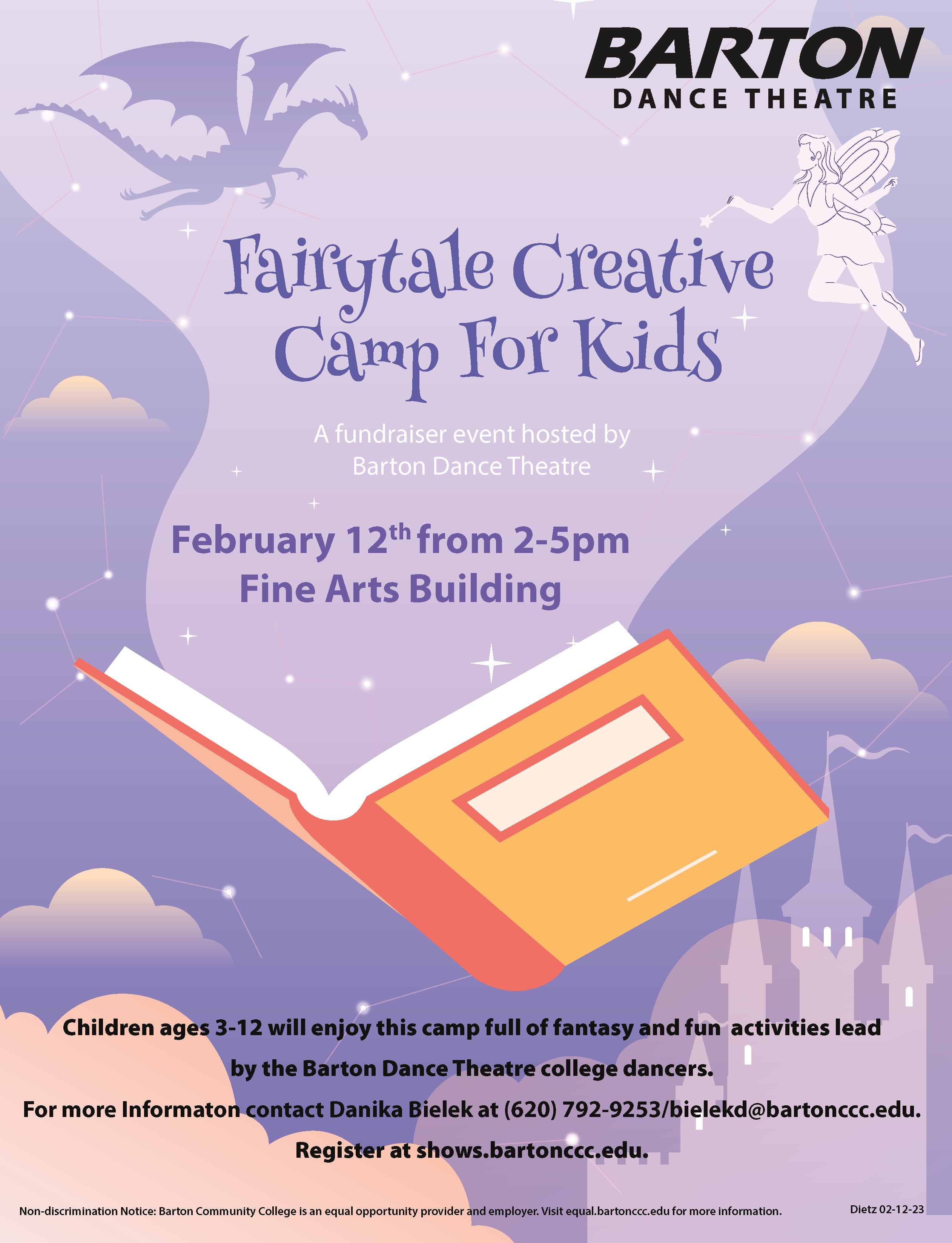fantasy themed poster mostly purple with dragon and fairy on it