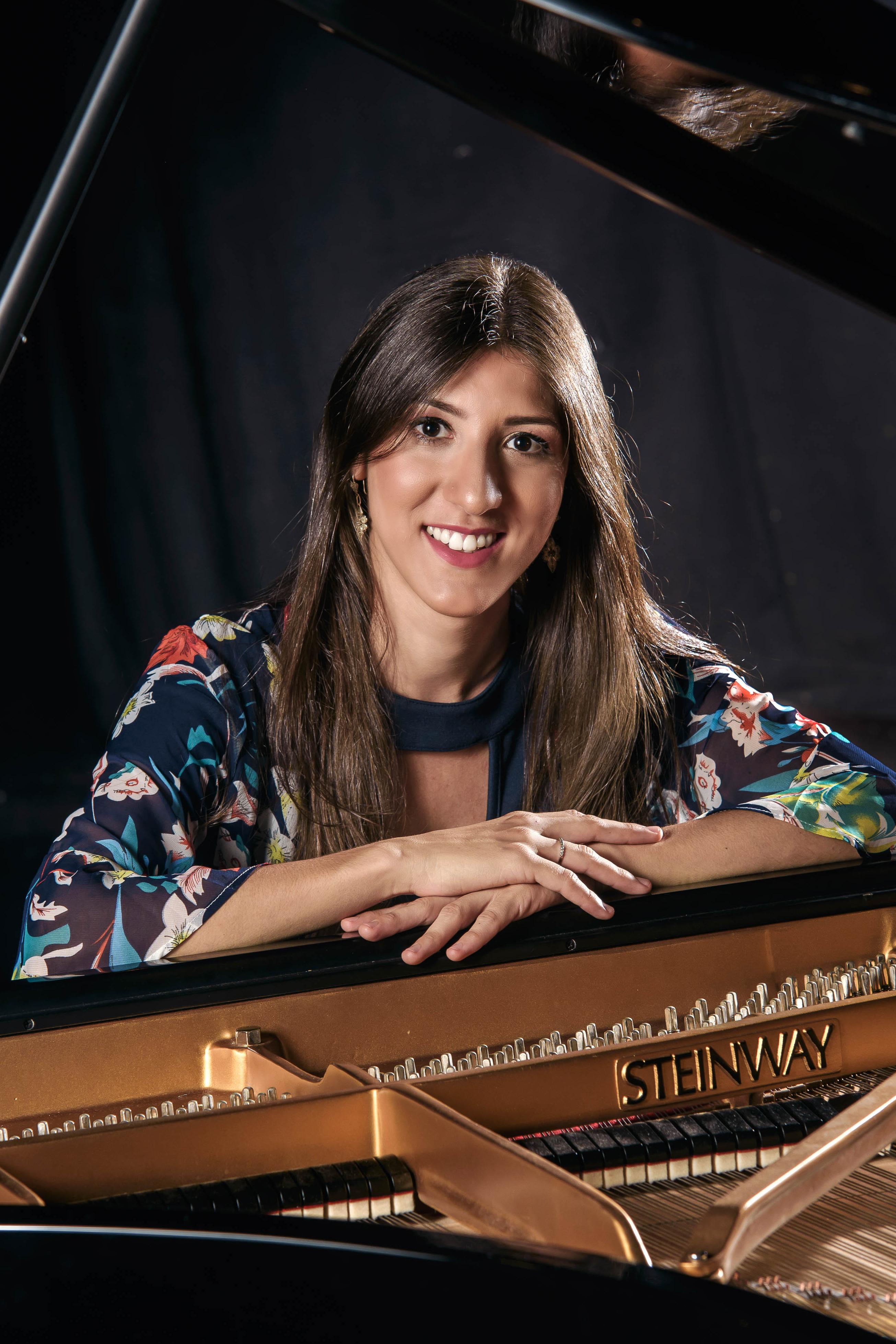 woman at a piano