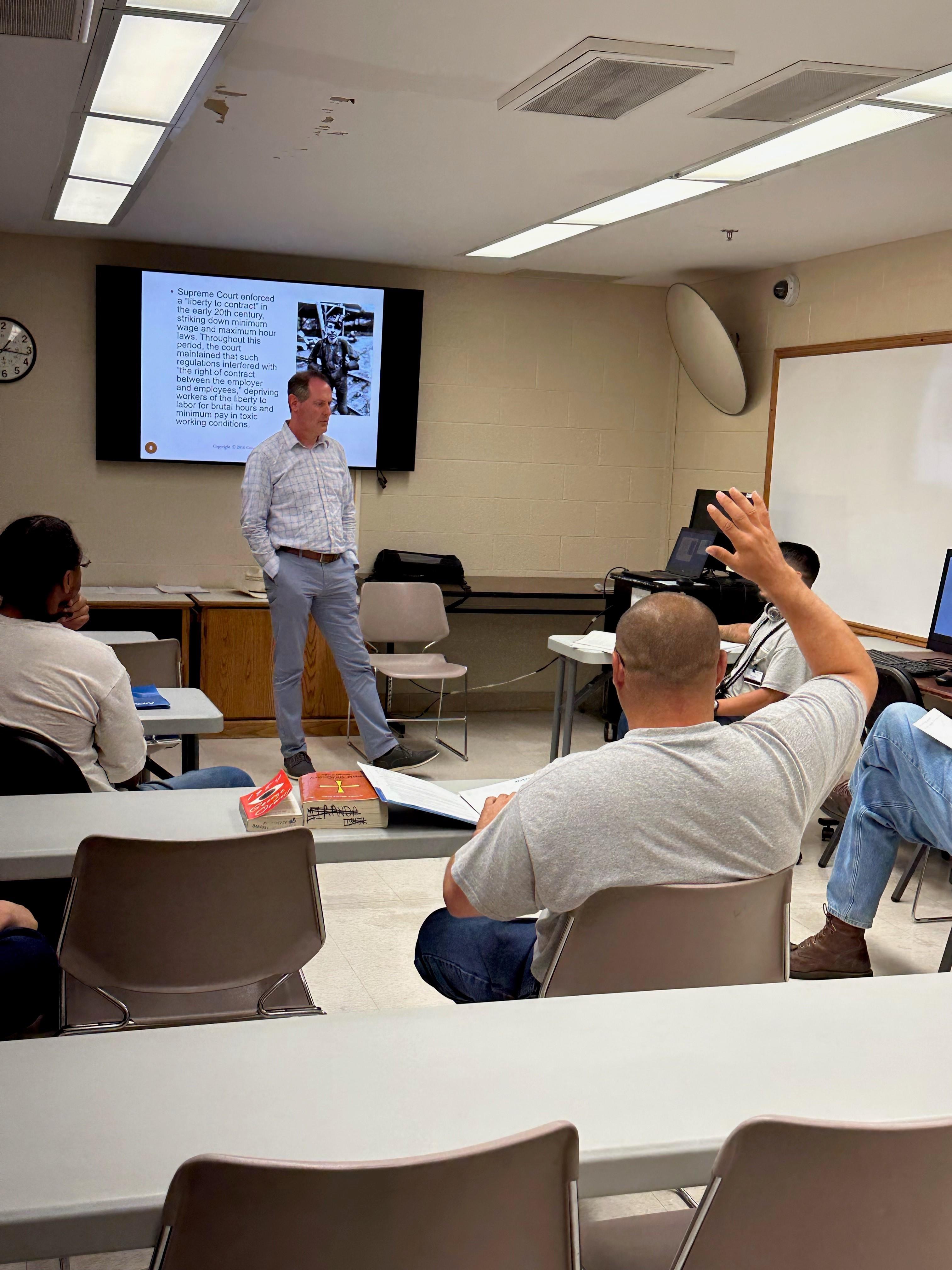 Rep. Mann visits with students