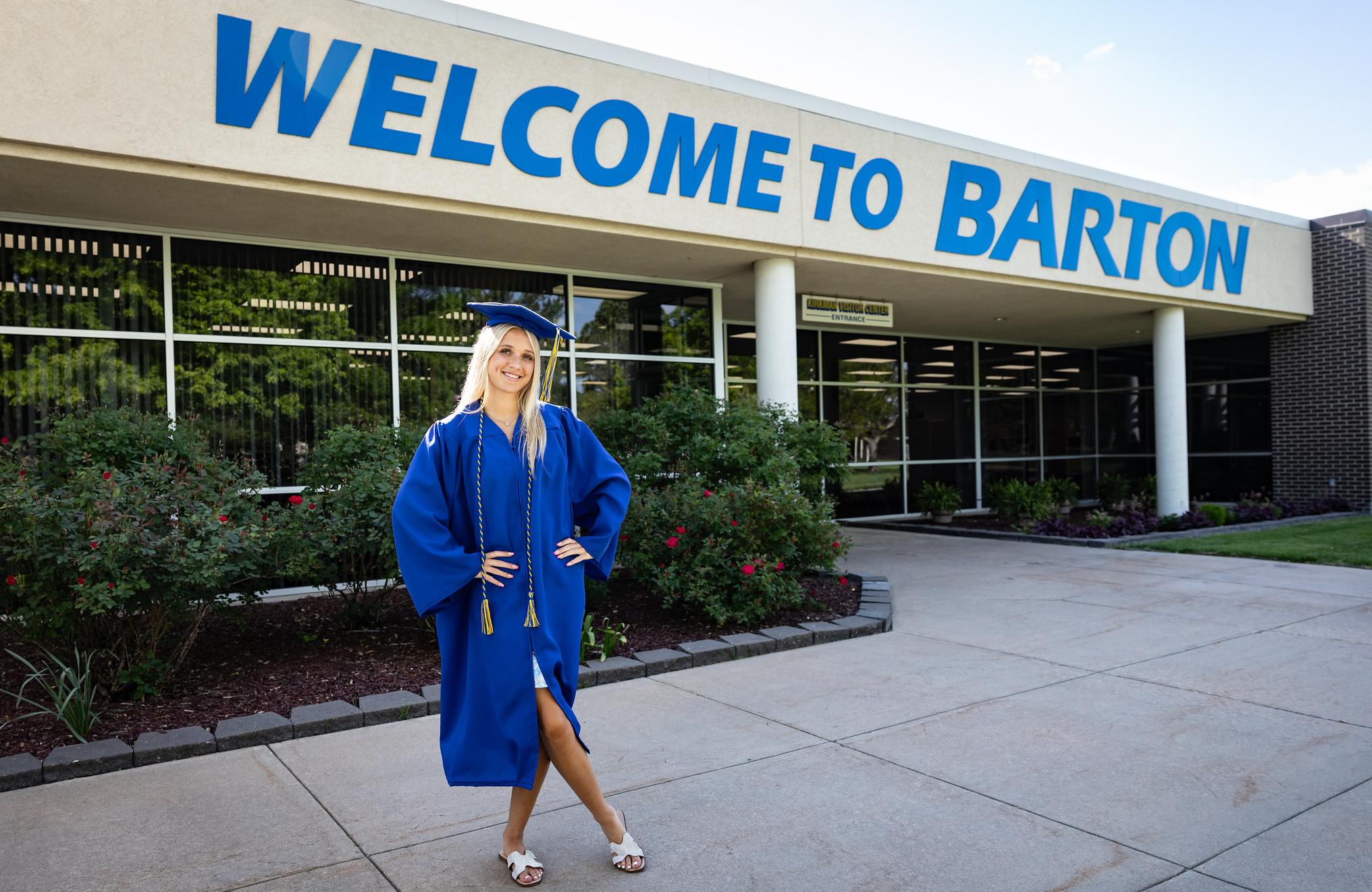 girl in graduation cap and gown 