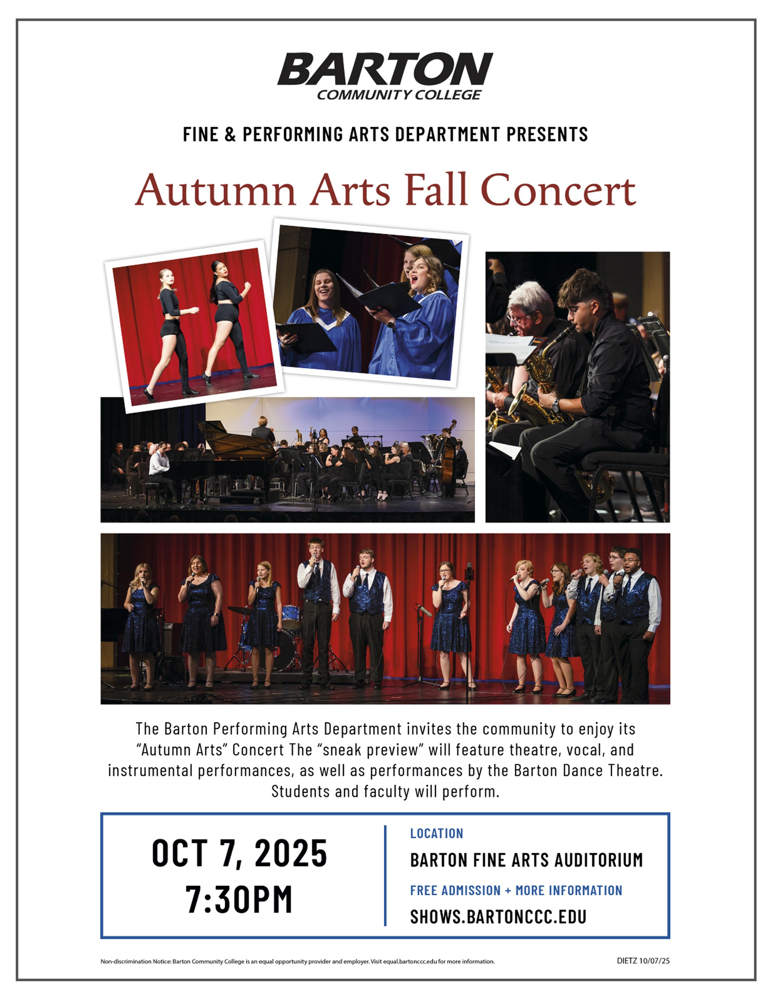 flier for a concert with performers on it