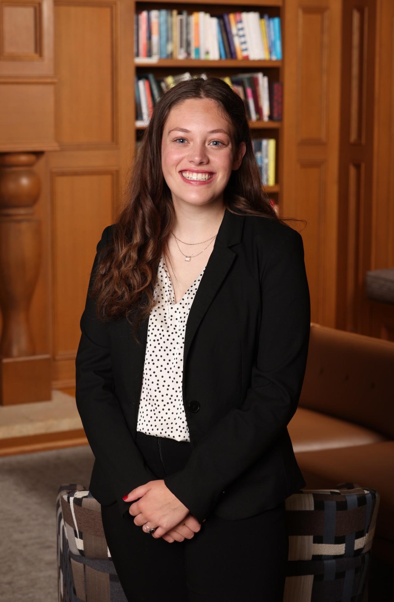 woman smiling in an office