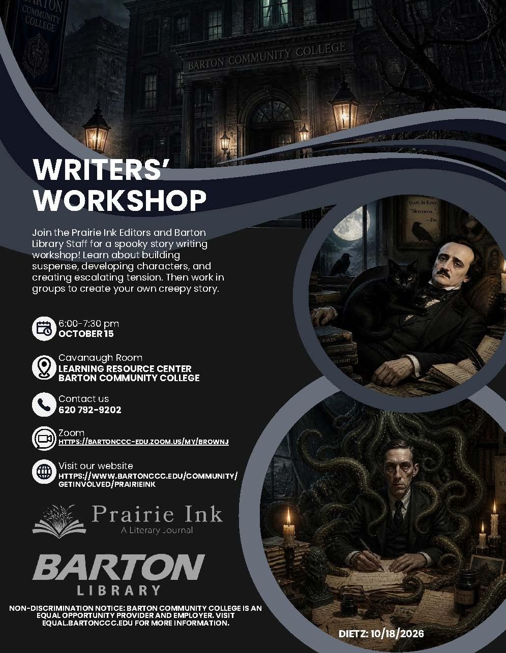 spooky flier for writing workshop