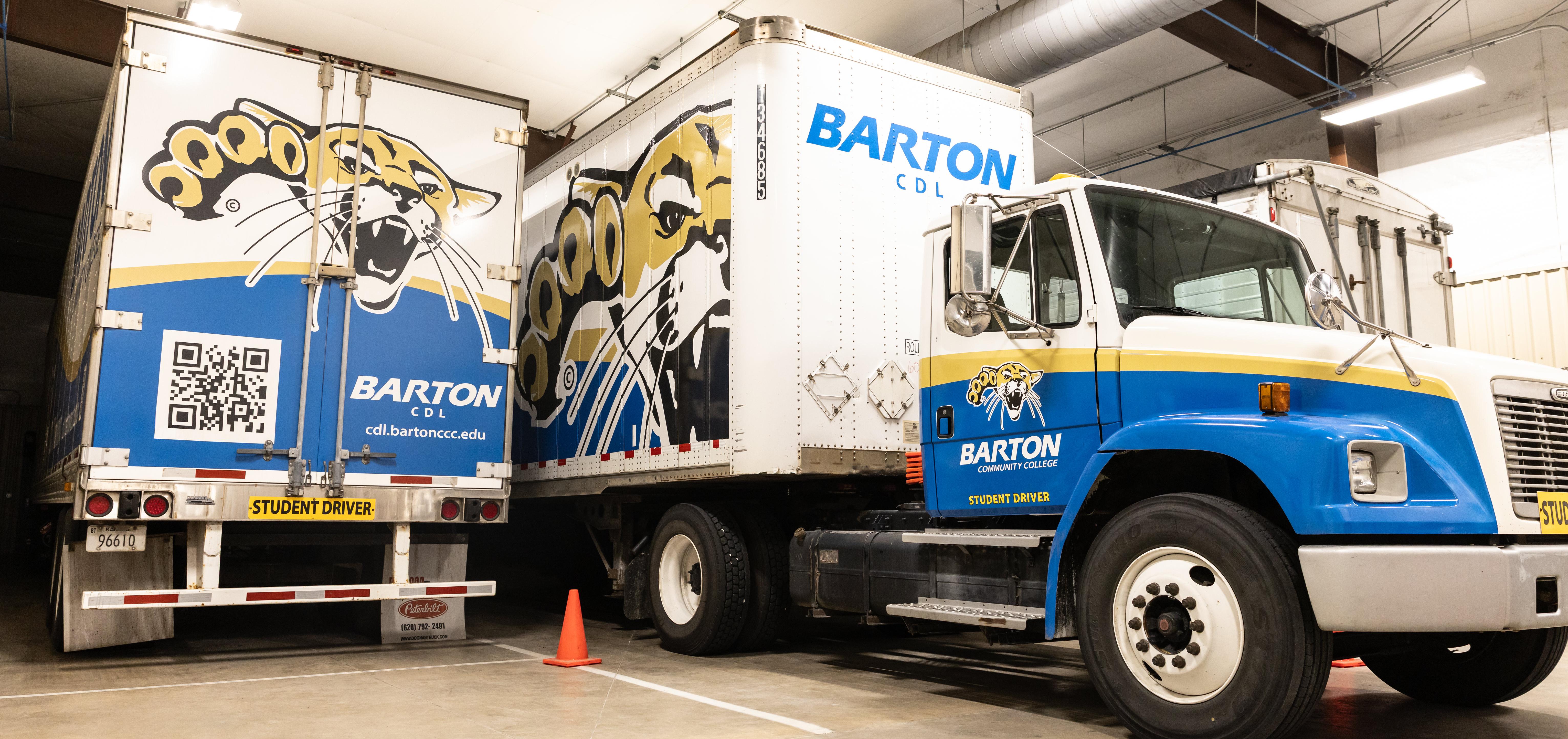 Barton's semi truck sits in front of the Ag Complex